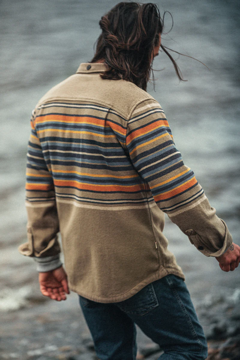 Bedrock Blanket Stripe Shirt Fawn/Orange Stripe - Image 3