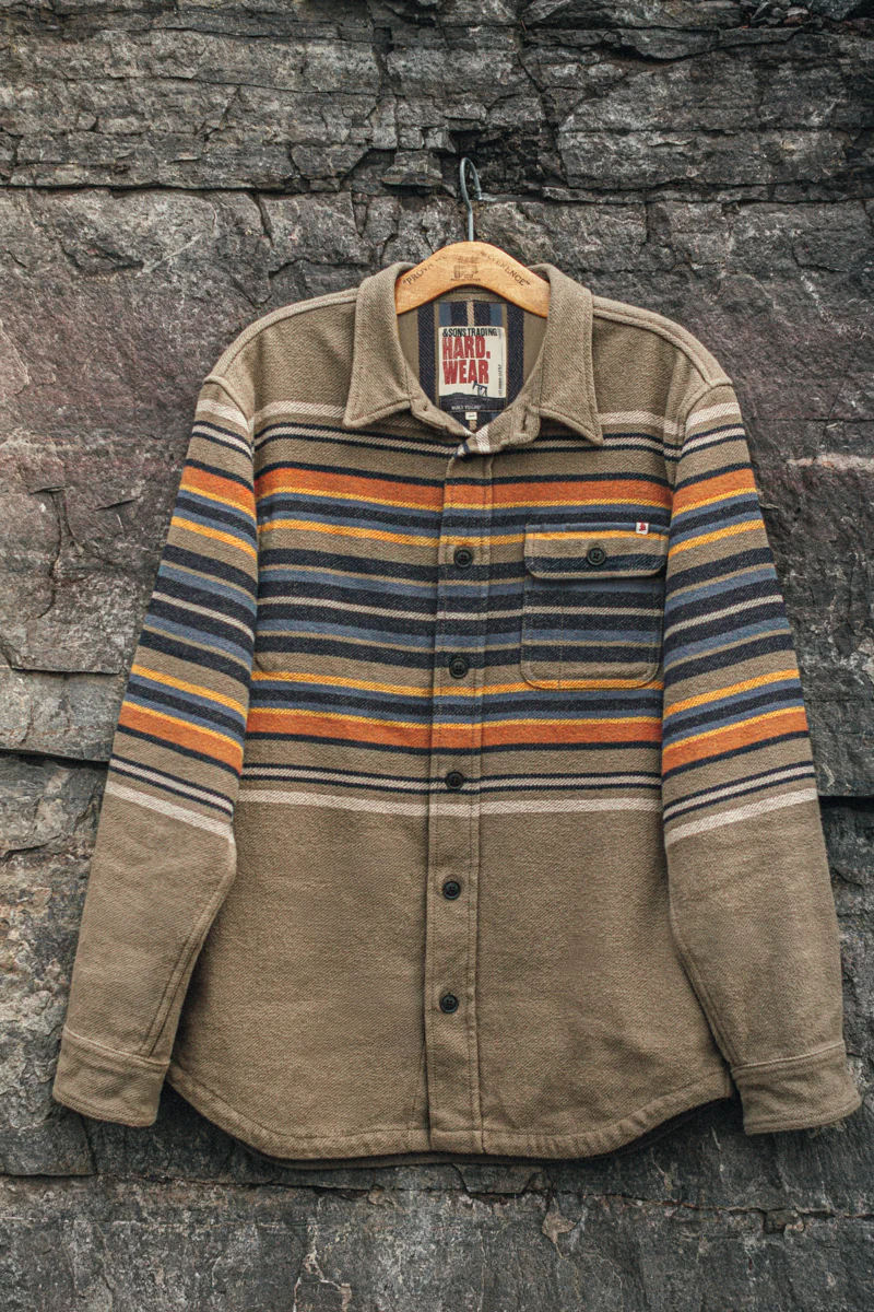 Bedrock Blanket Stripe Shirt Fawn/Orange Stripe - Image 5