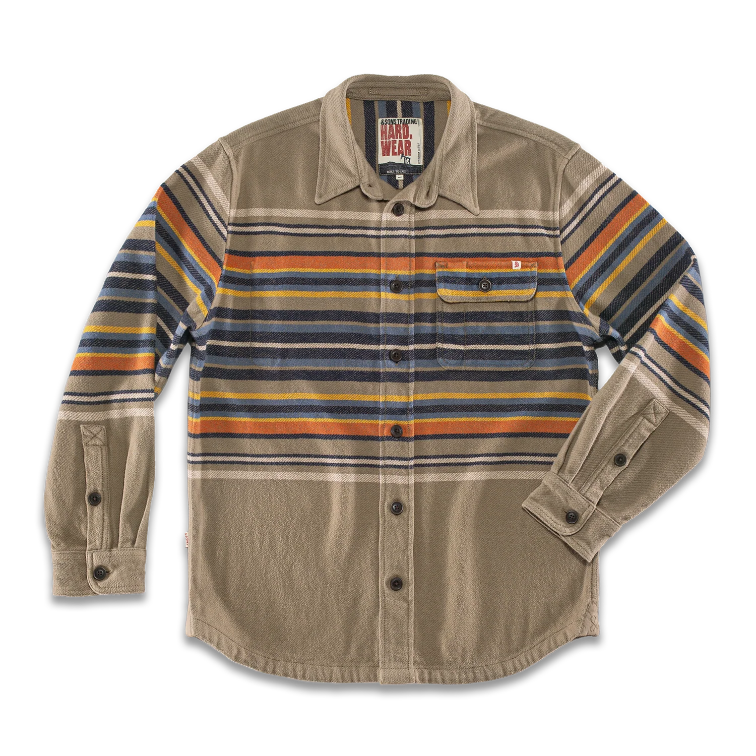 Bedrock Blanket Stripe Shirt Fawn/Orange Stripe - Image 8