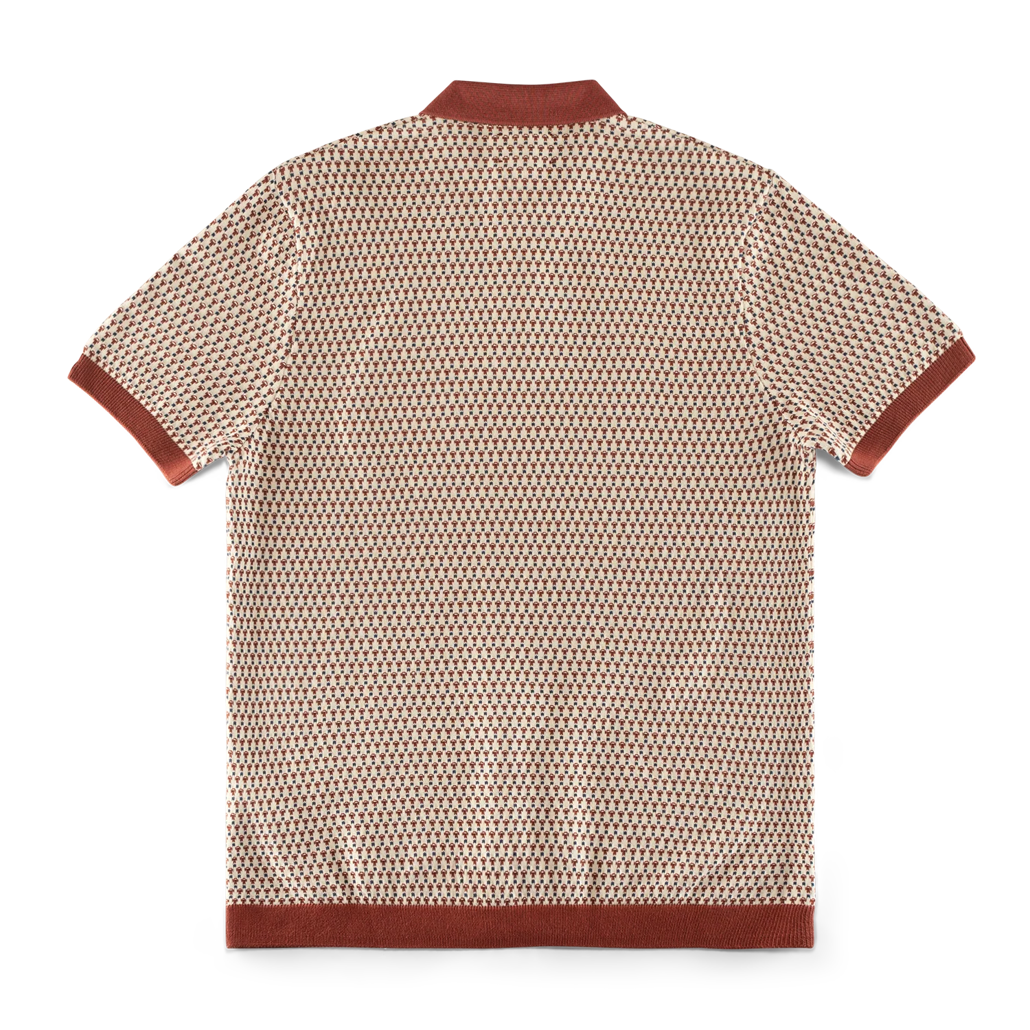 Belmont Knitted Polo Off White / Auburn - Image 7