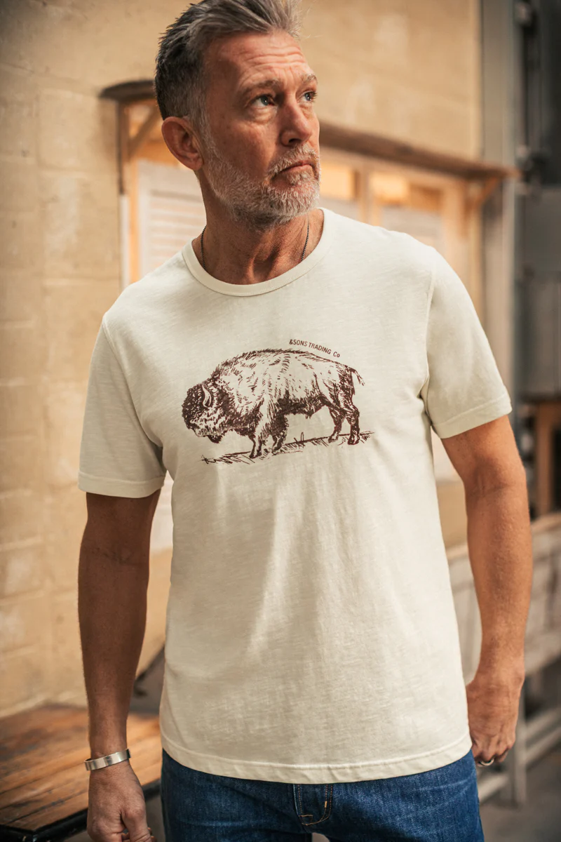 Bison Slub T-Shirt Raw - Image 3