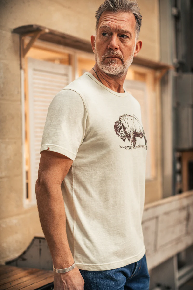 Bison Slub T-Shirt Raw - Image 4