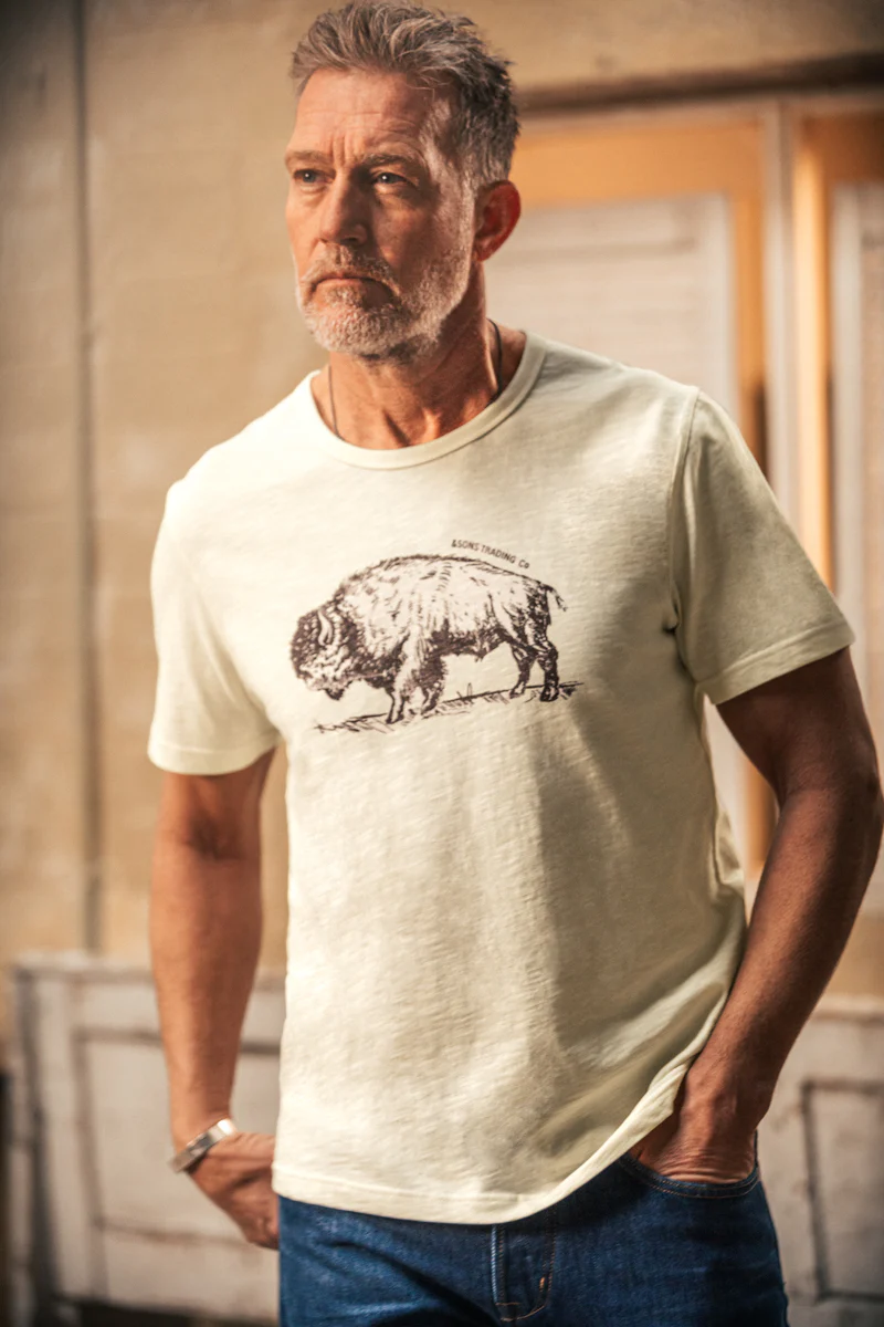 Bison Slub T-Shirt Raw - Image 5