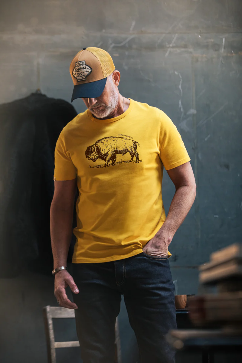 Bison T-Shirt Old Gold - Image 4