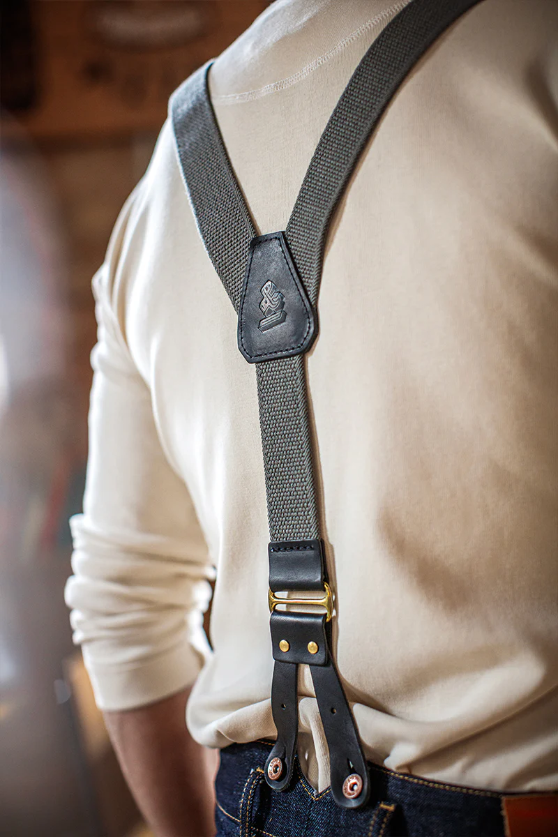 Black Leather Braces - Image 3