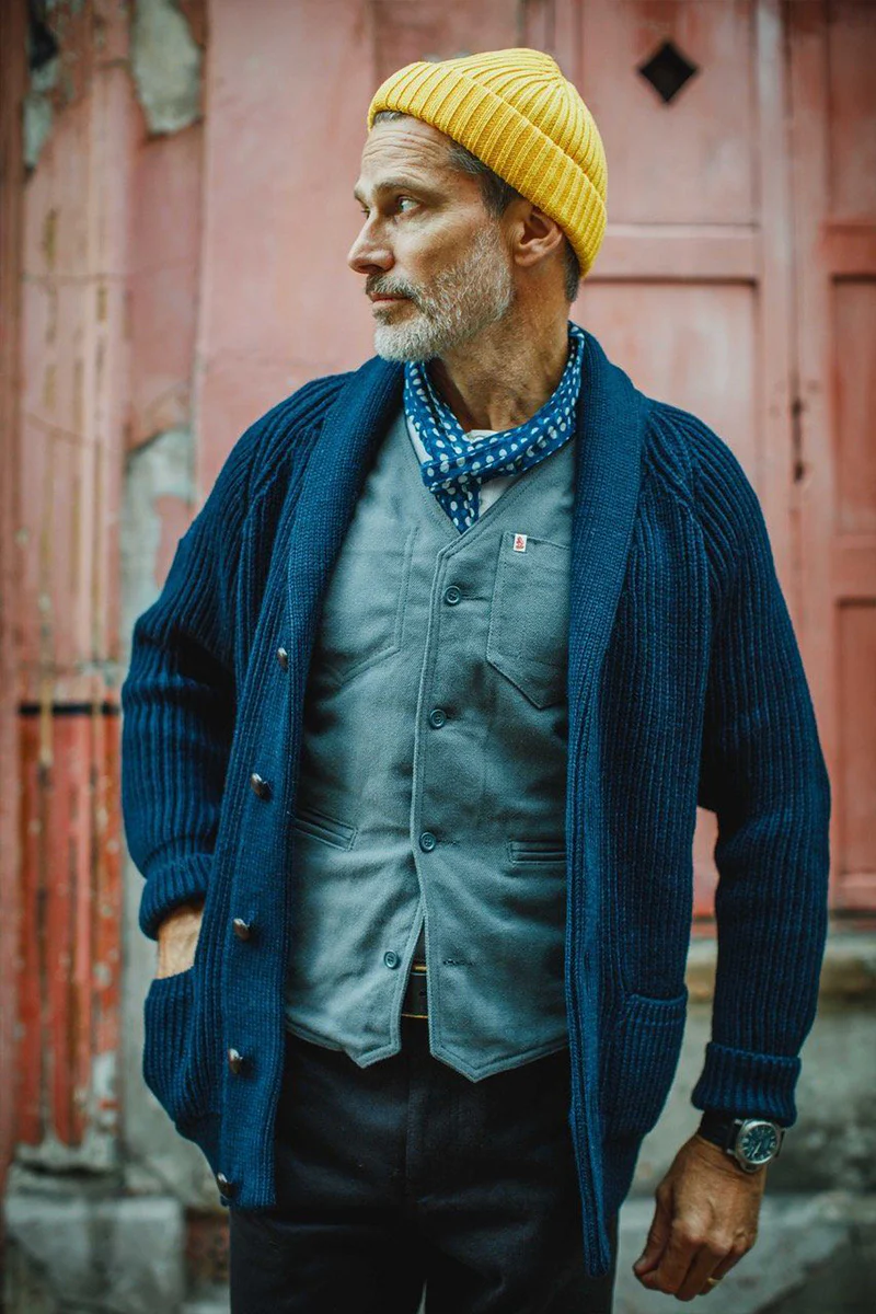 Blue Dot Japanese Style Scarf - Image 3