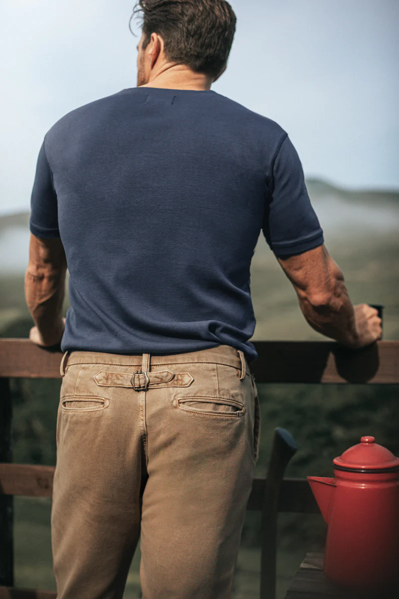 Bluesand Short Sleeve Henley Navy - Image 3