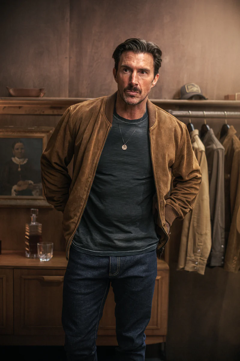 Buck Ridge Suede Bomber Tan - Image 3