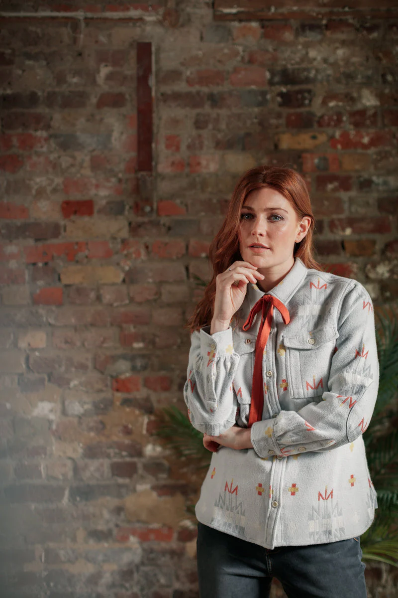 Damsons Cabin Shirt Pearl Blue - Image 3