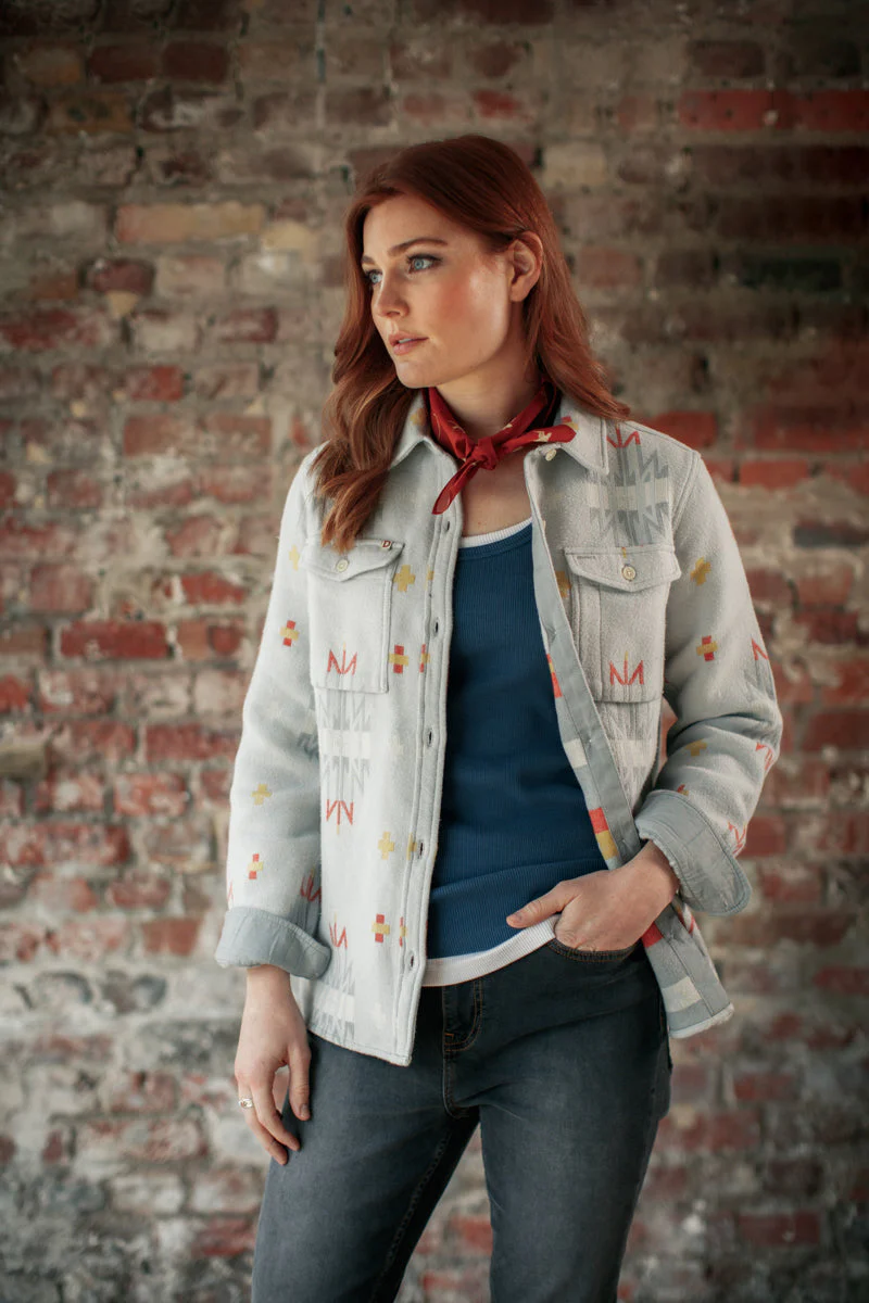 Damsons Cabin Shirt Pearl Blue - Image 4