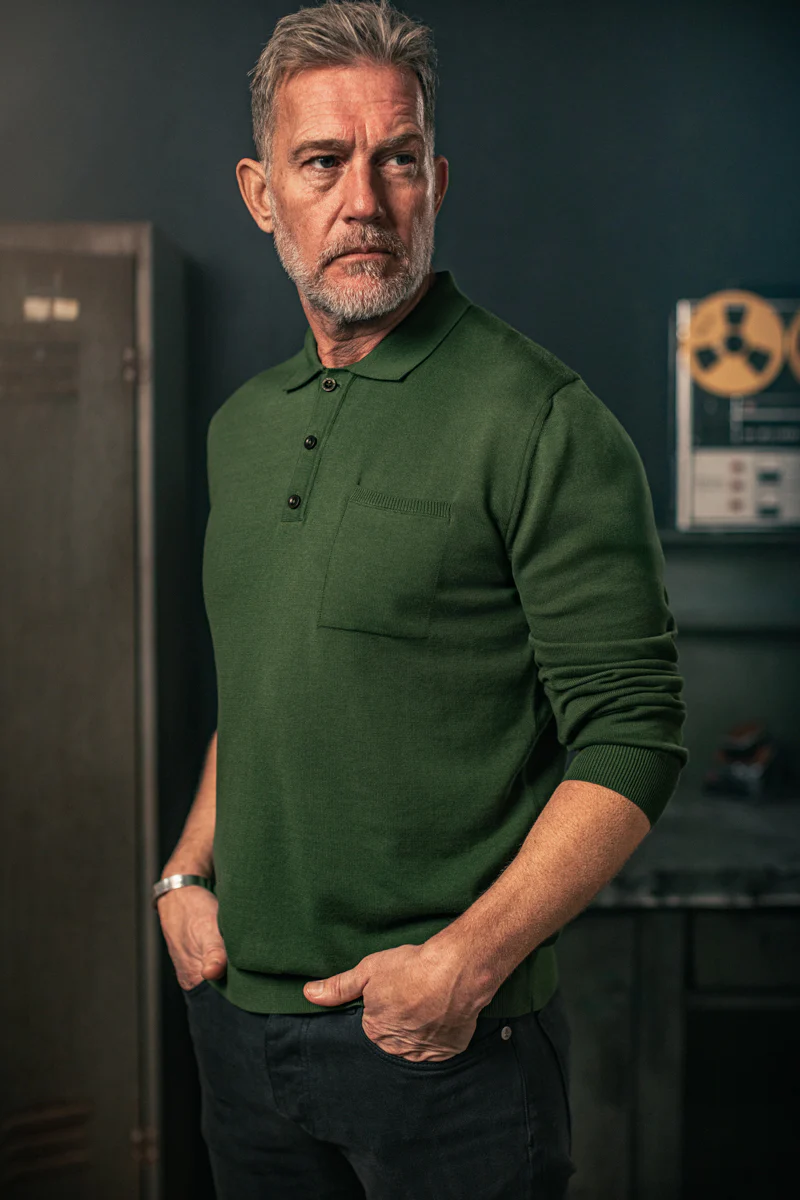 Cedar Knitted Polo Green - Image 5