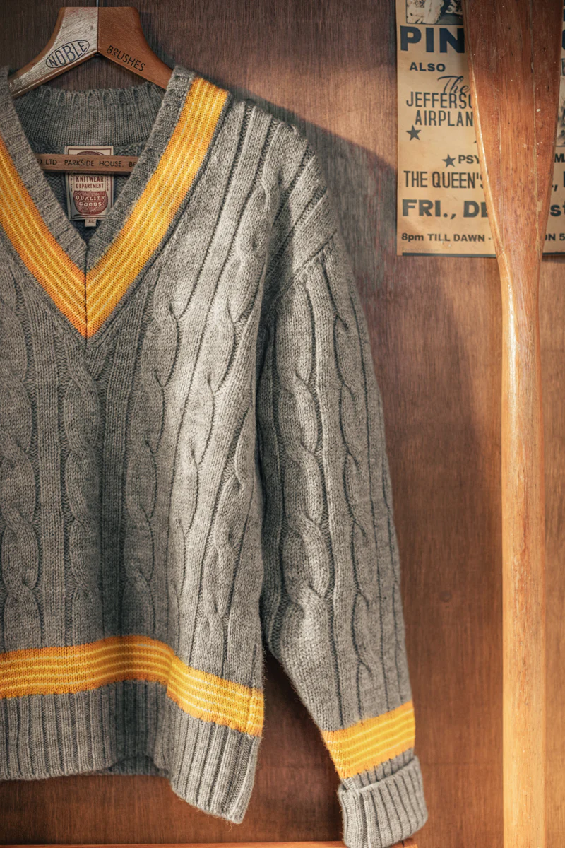 Century Cricket Jumper Grey Marl - Image 8