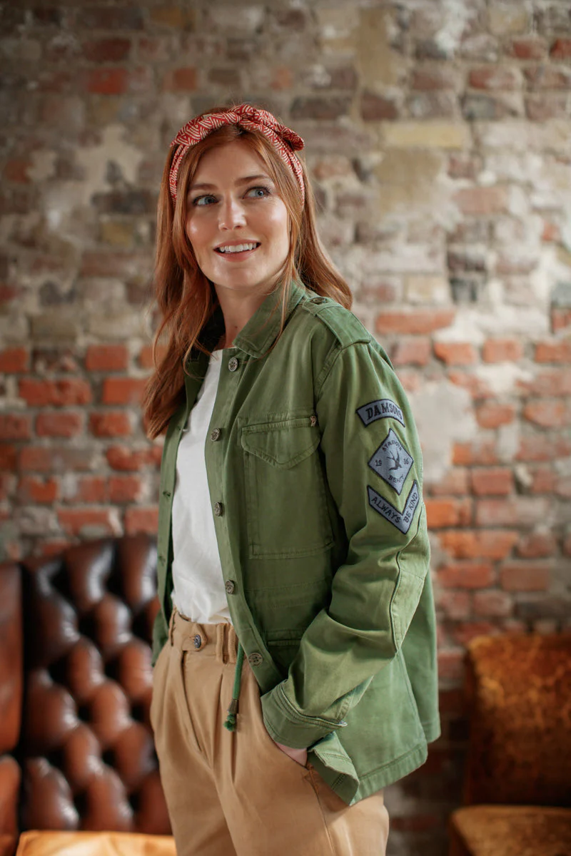 Damsons Combat Jacket Army Green - Image 3