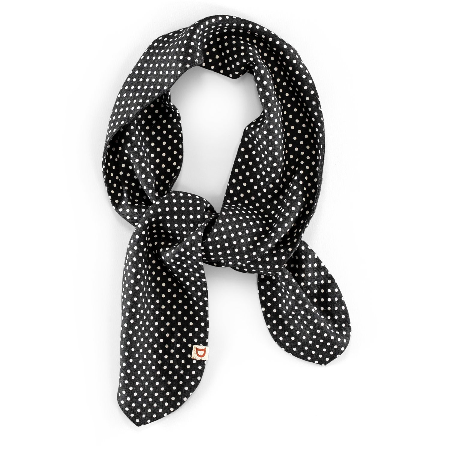 Damsons Landgirl Midnight Dot Headscarf Black - Image 4