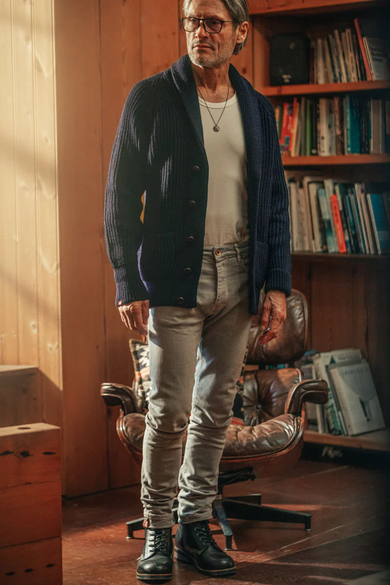Pioneer British Wool Cardigan Navy - Image 5