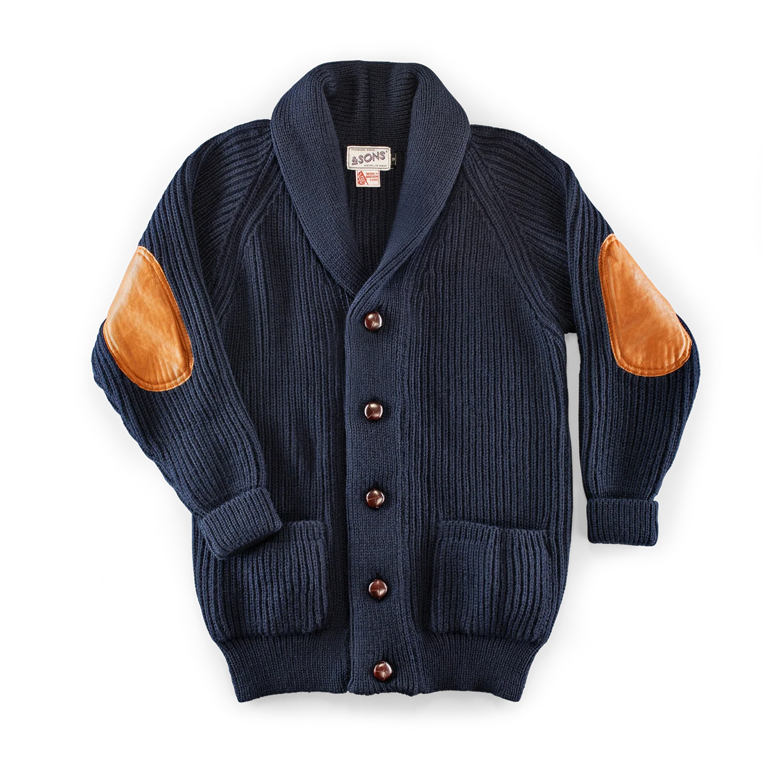 Pioneer British Wool Cardigan Navy - Image 8