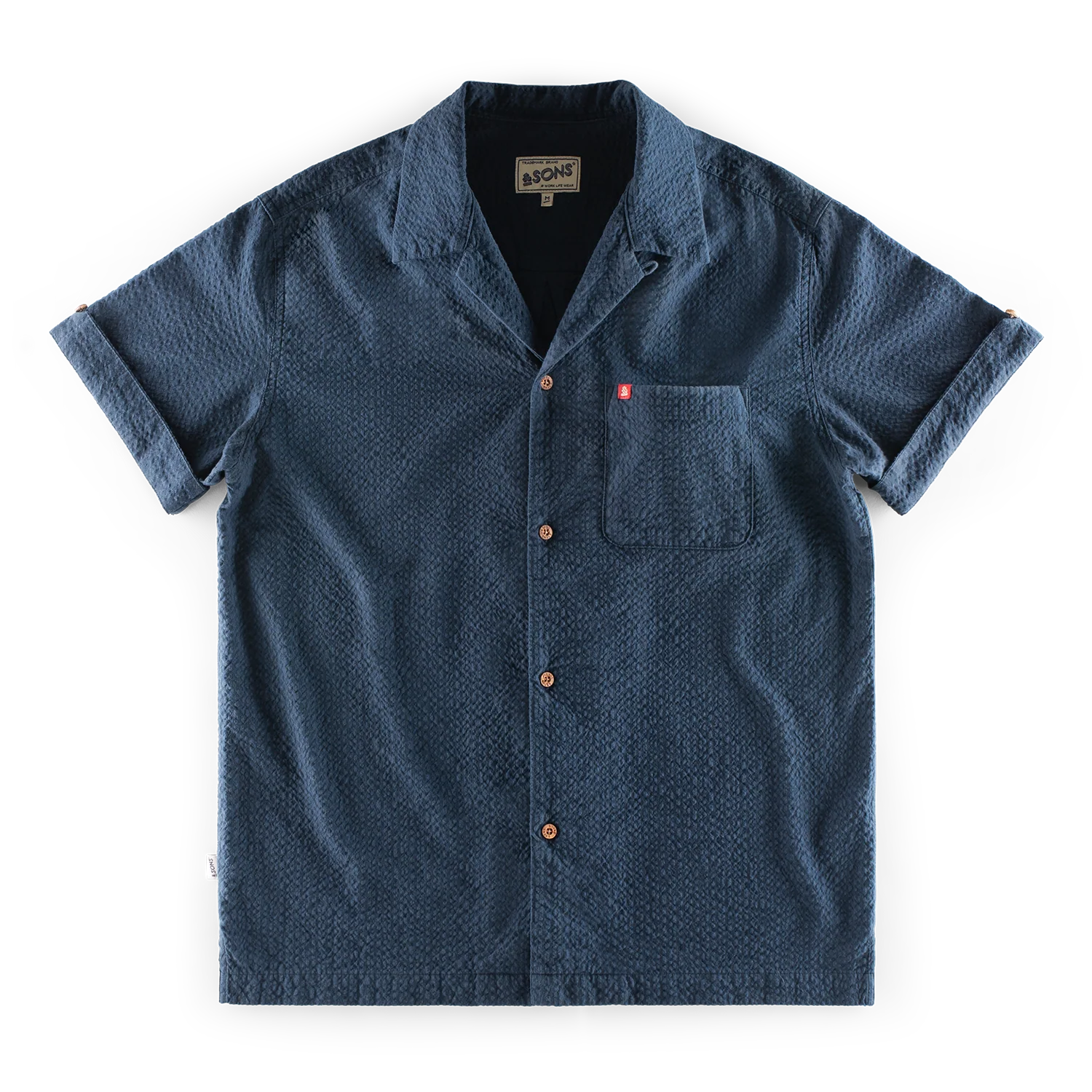 Cuban Night Seersucker Shirt Navy - Image 8