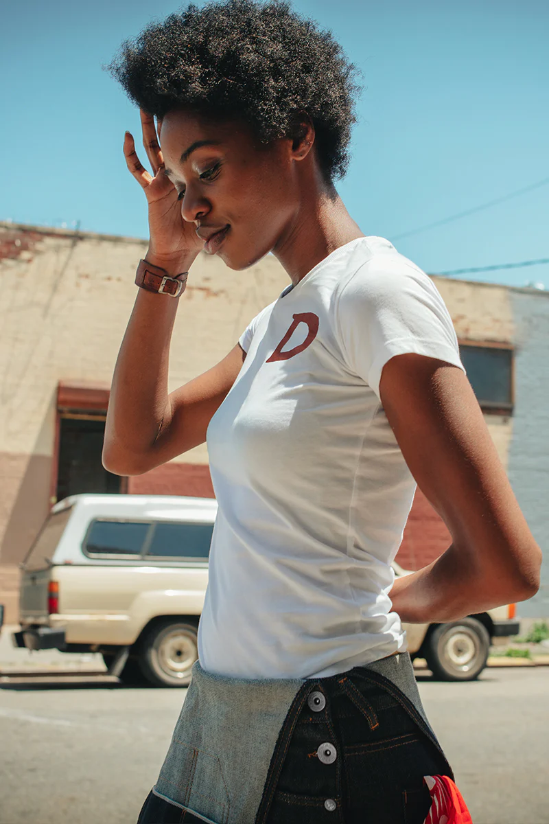 Damsons D Crew T-Shirt White - Image 6