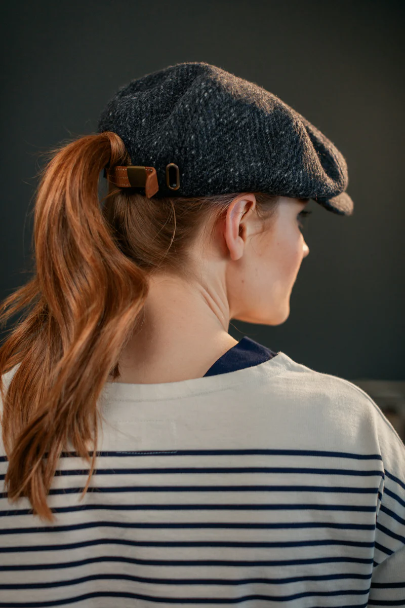 Damsons Tweed Bakerball Cap Black - Image 4