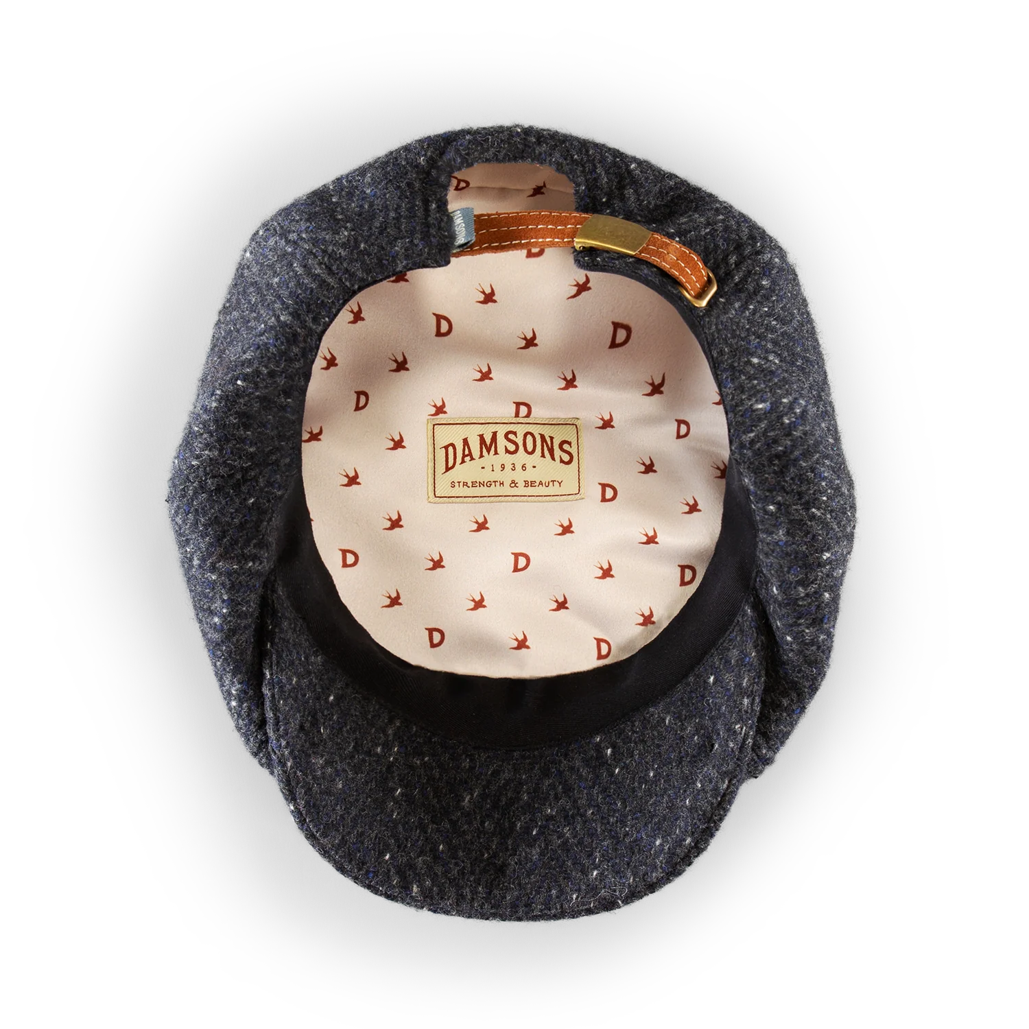 Damsons Tweed Bakerball Cap Black - Image 8