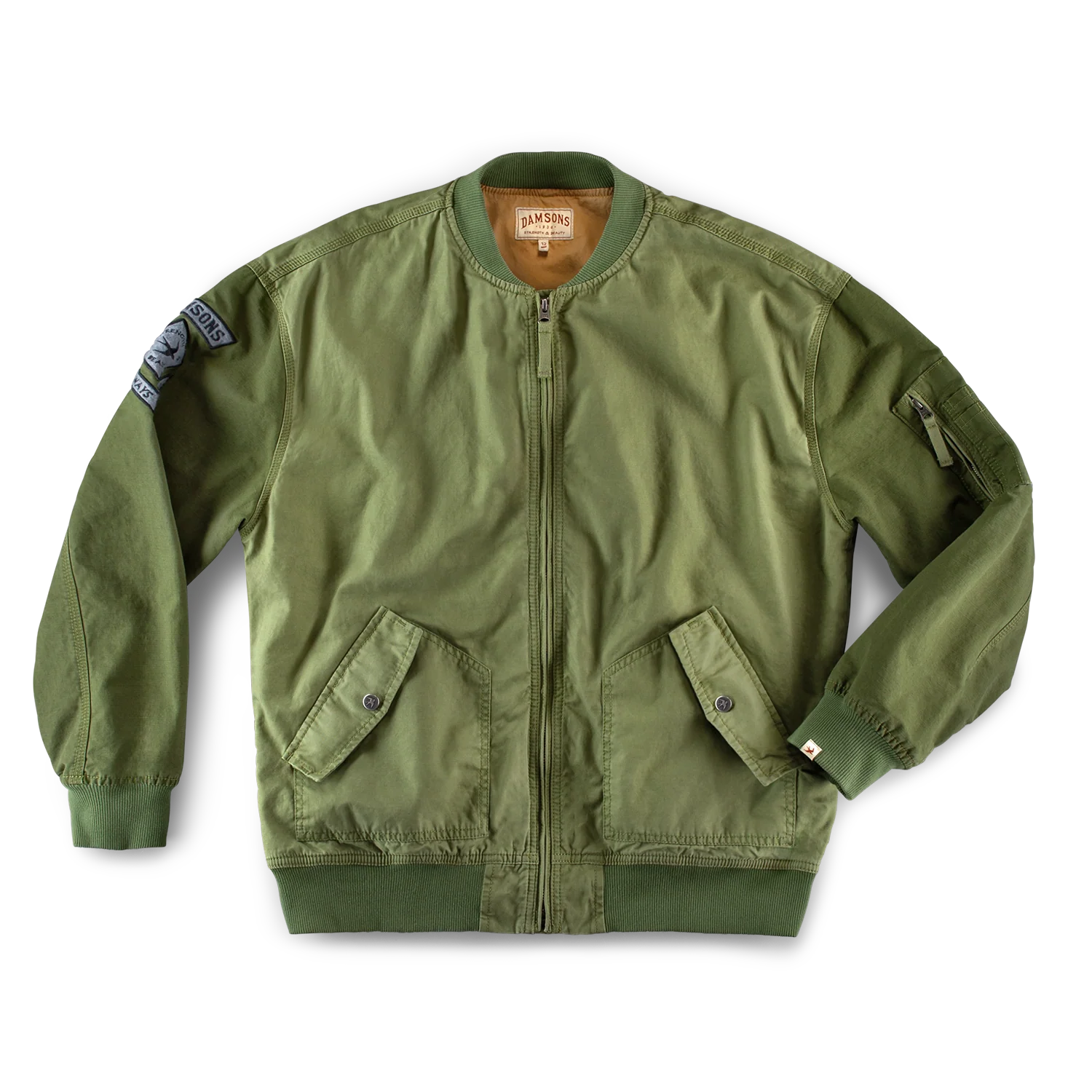 Damsons Cali Bomber Jacket Army Green - Image 10