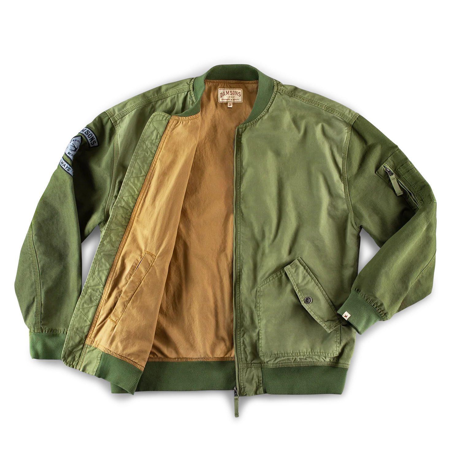 Damsons Cali Bomber Jacket Army Green - Image 11