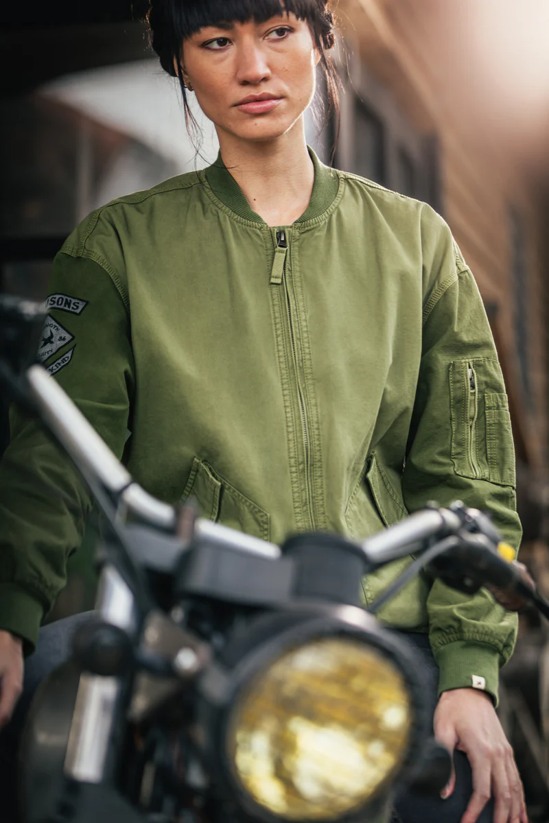 Damsons Cali Bomber Jacket Army Green - Image 4