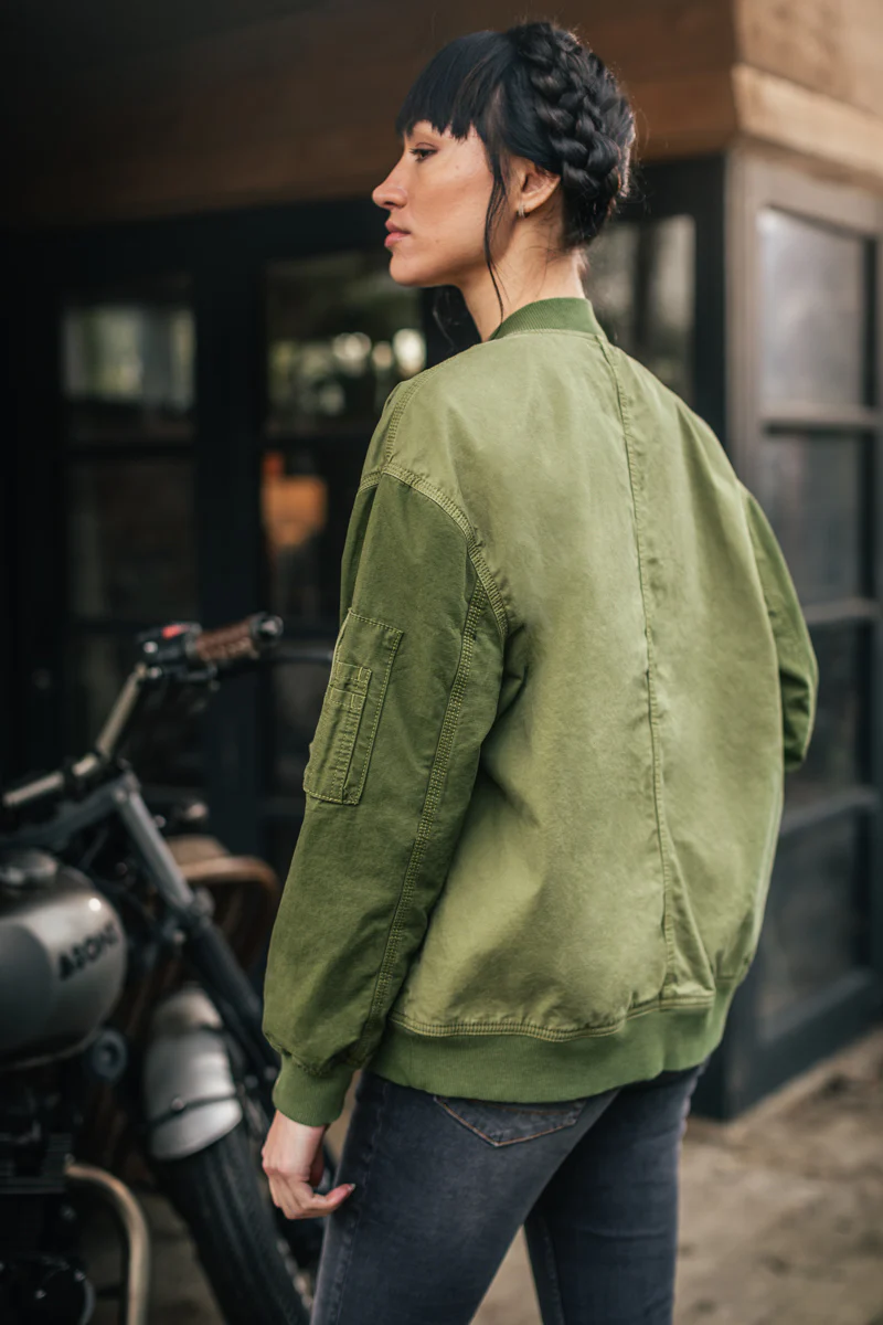Damsons Cali Bomber Jacket Army Green - Image 5
