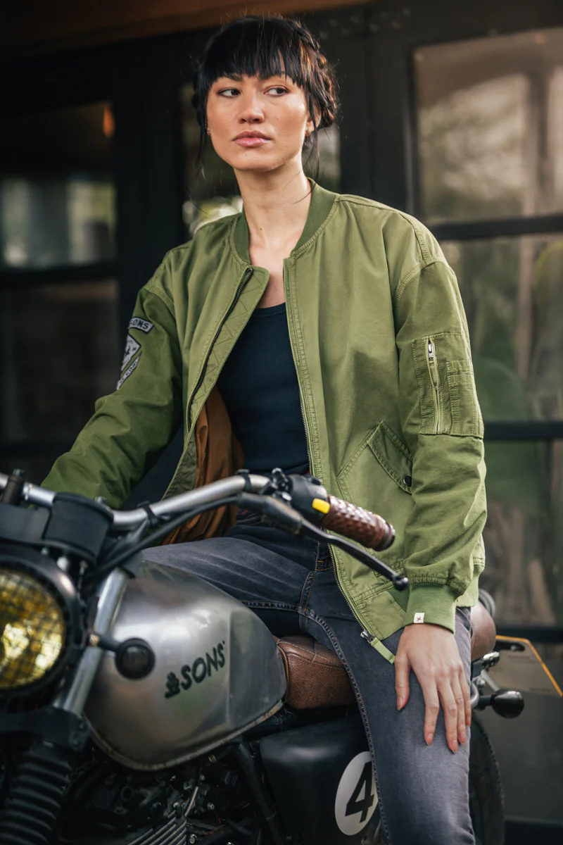Damsons Cali Bomber Jacket Army Green - Image 8