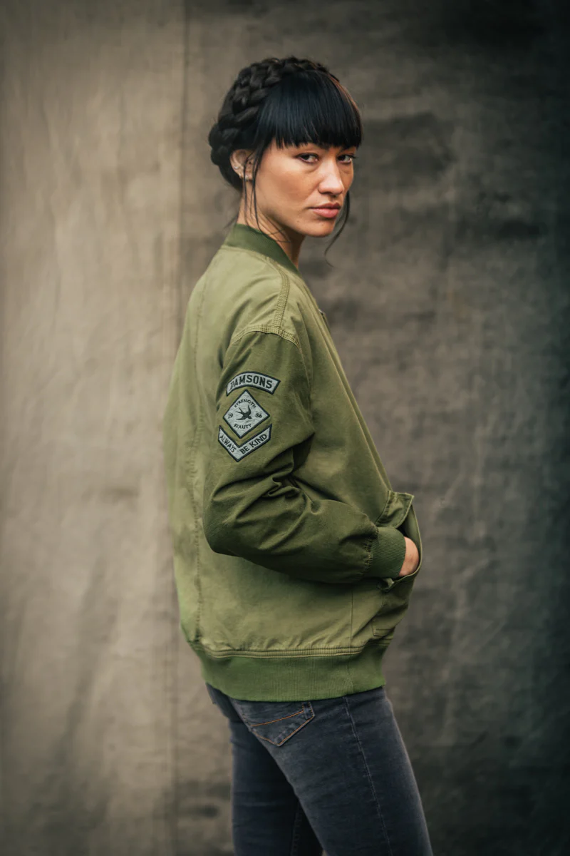 Damsons Cali Bomber Jacket Army Green - Image 9