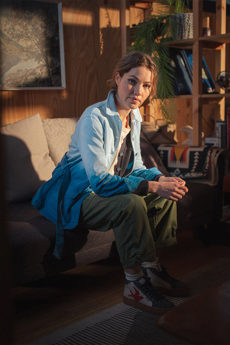 Damsons Chore Jacket Blue Ombrë - Image 10