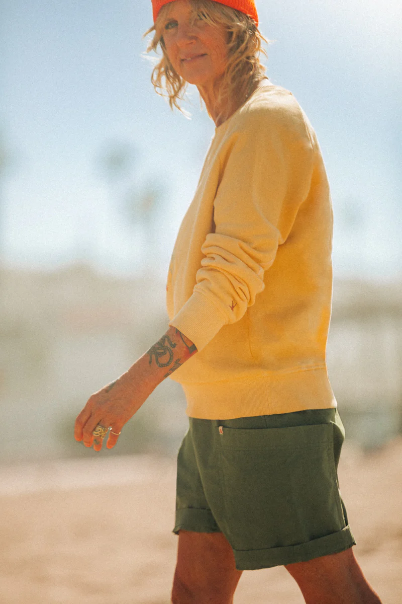 Damsons Classic Crew Sweatshirt Yellow - Image 3