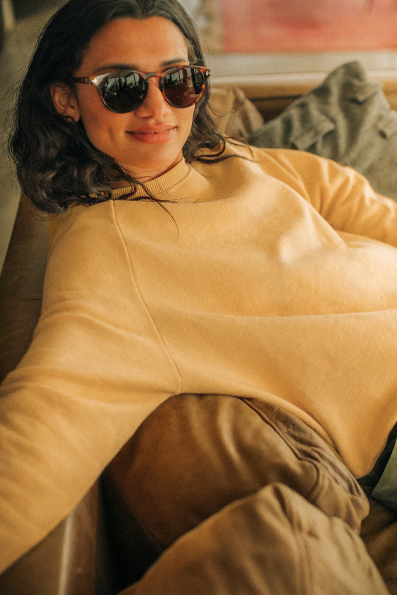 Damsons Classic Crew Sweatshirt Yellow - Image 4