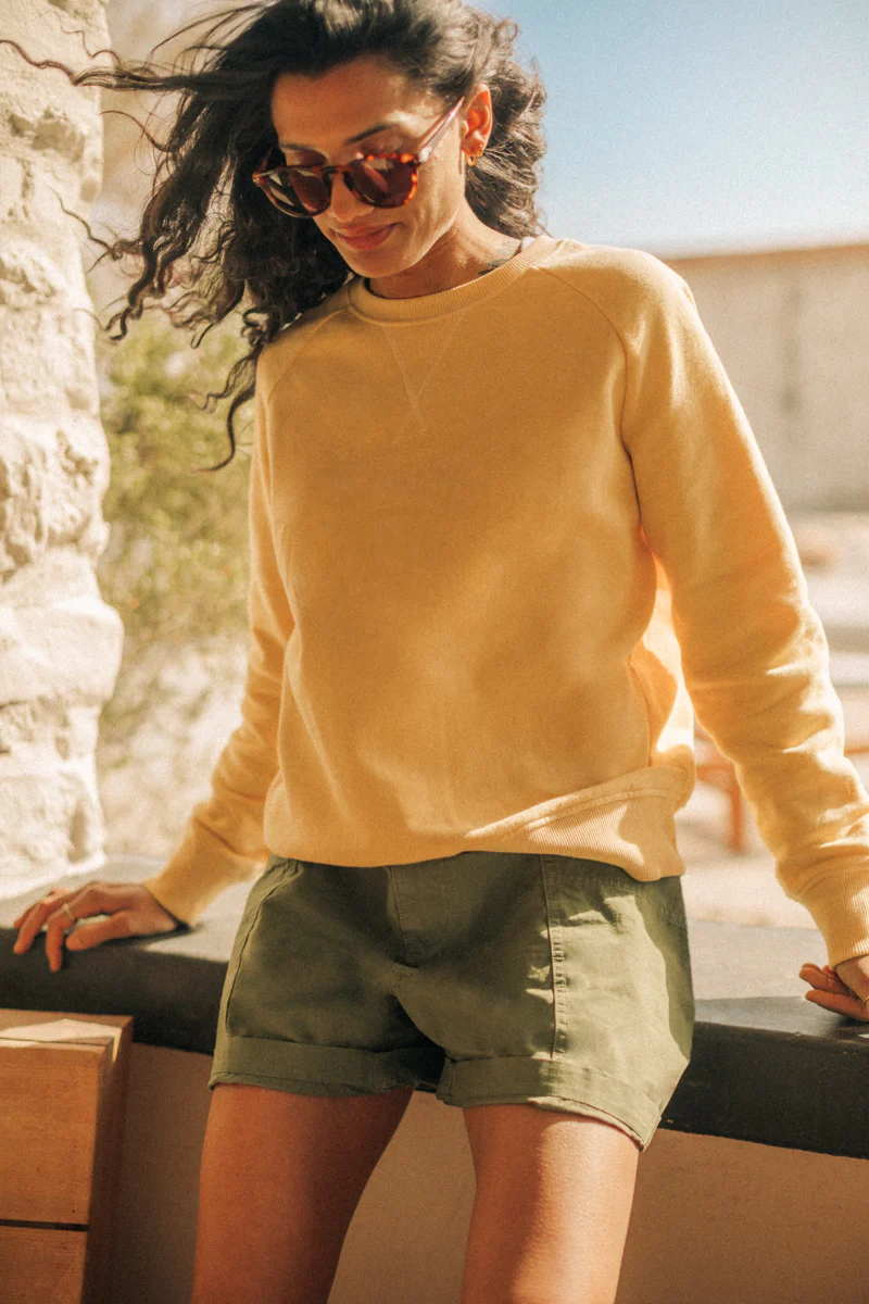 Damsons Classic Crew Sweatshirt Yellow - Image 6