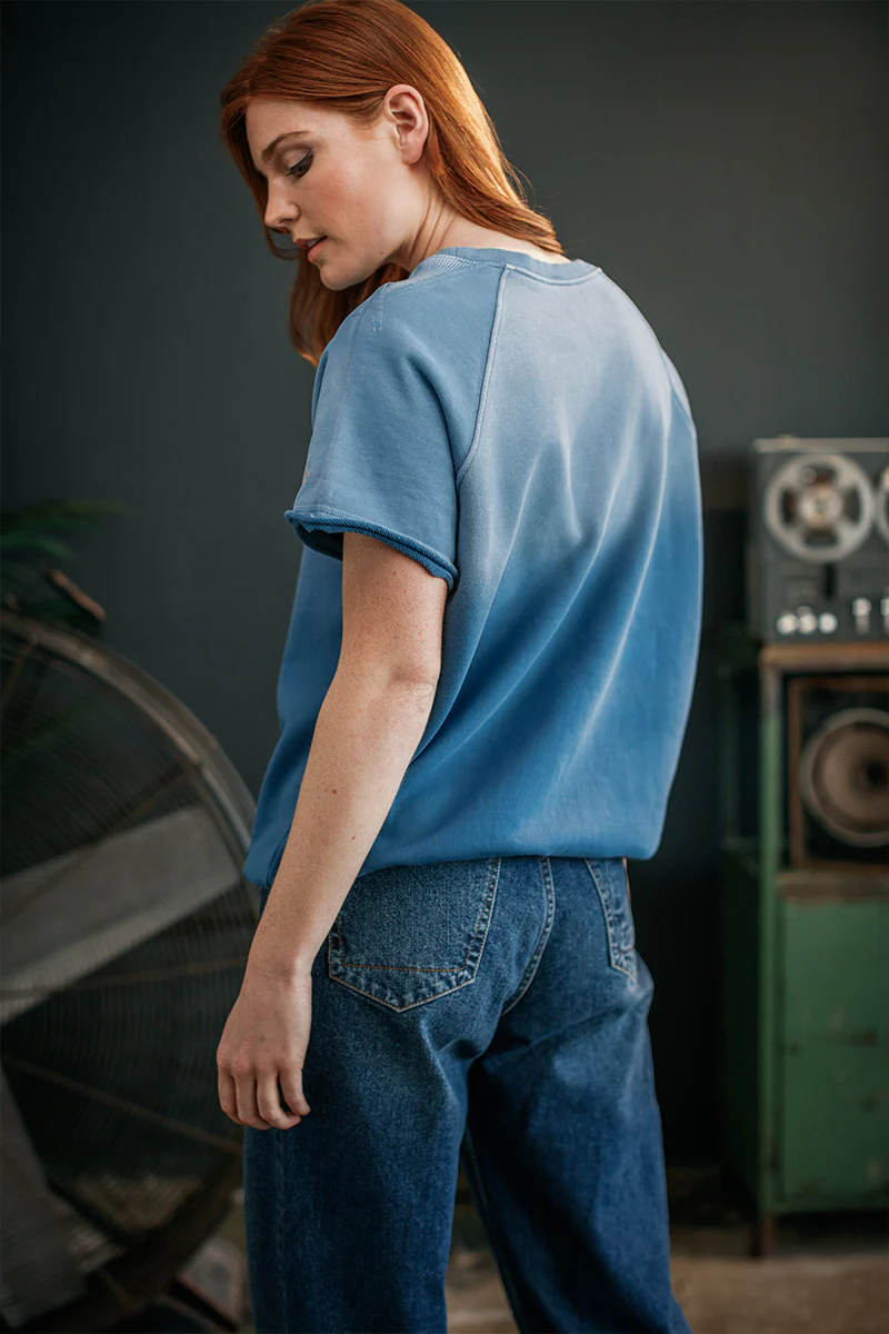 Damsons Cut Crew Sweatshirt Blue Ombrë - Image 10