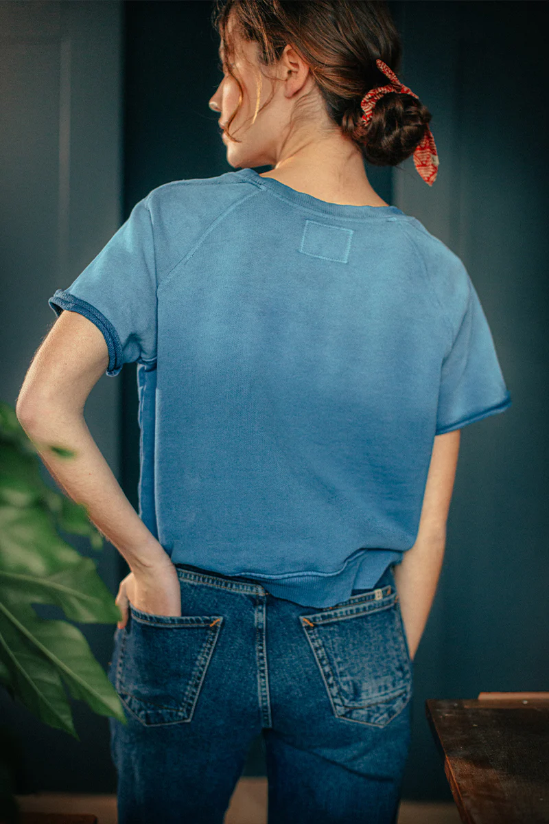Damsons Cut Crew Sweatshirt Blue Ombrë - Image 4