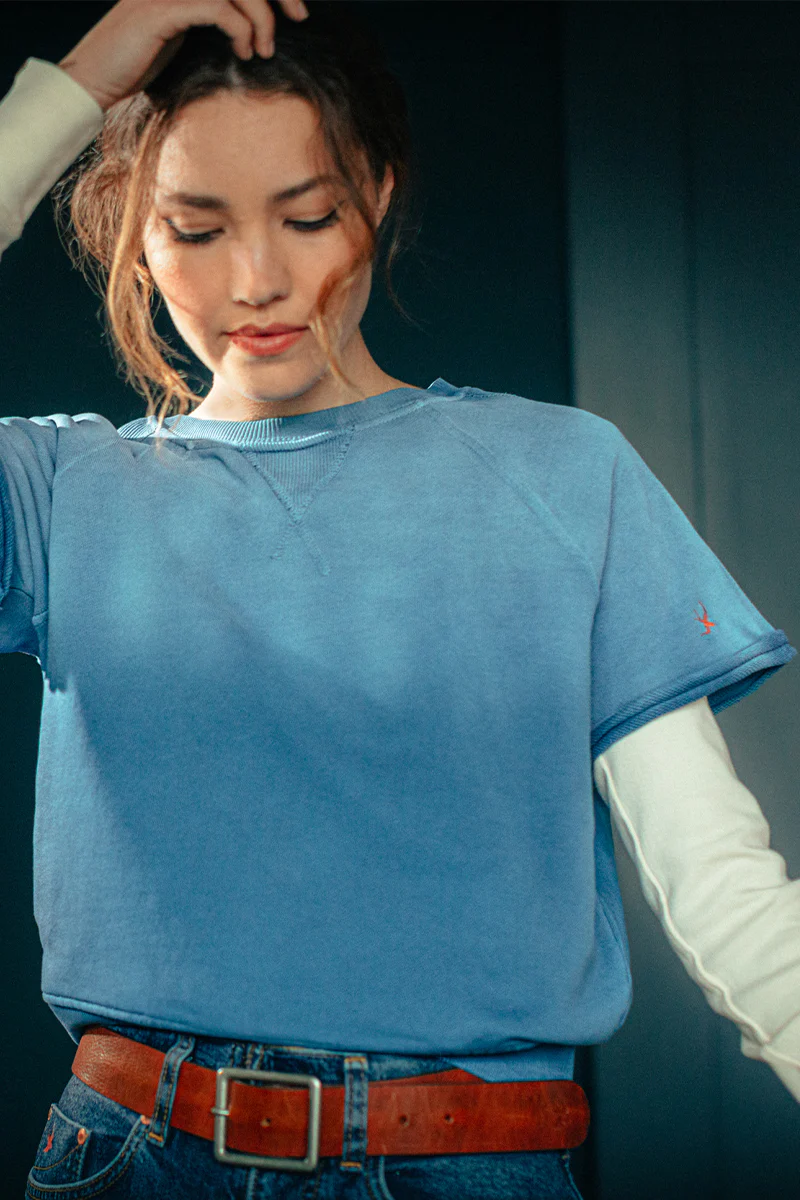 Damsons Cut Crew Sweatshirt Blue Ombrë - Image 6