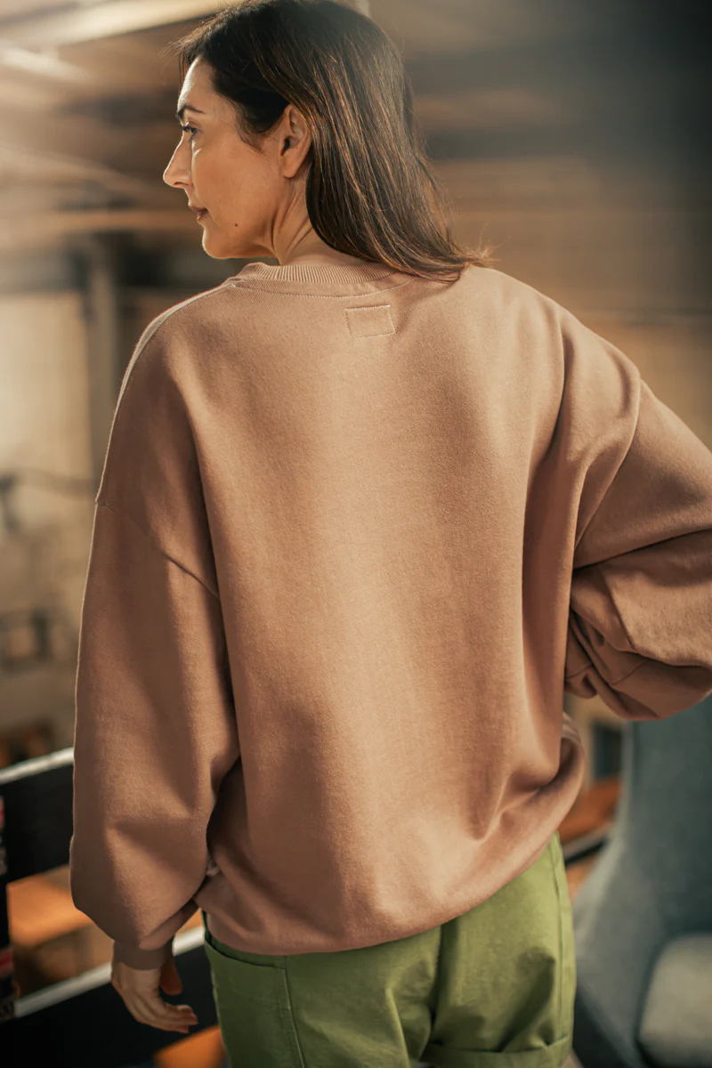 Damsons Earth Relaxed Crew Sweatshirt Brown - Image 5