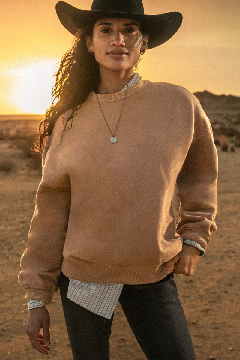 Damsons Earth Relaxed Crew Sweatshirt Brown - Image 6