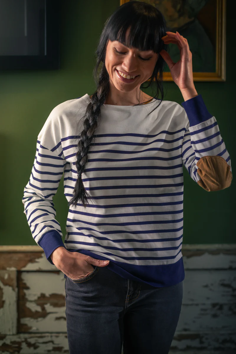 Damsons Jean Breton Top Navy - Image 5