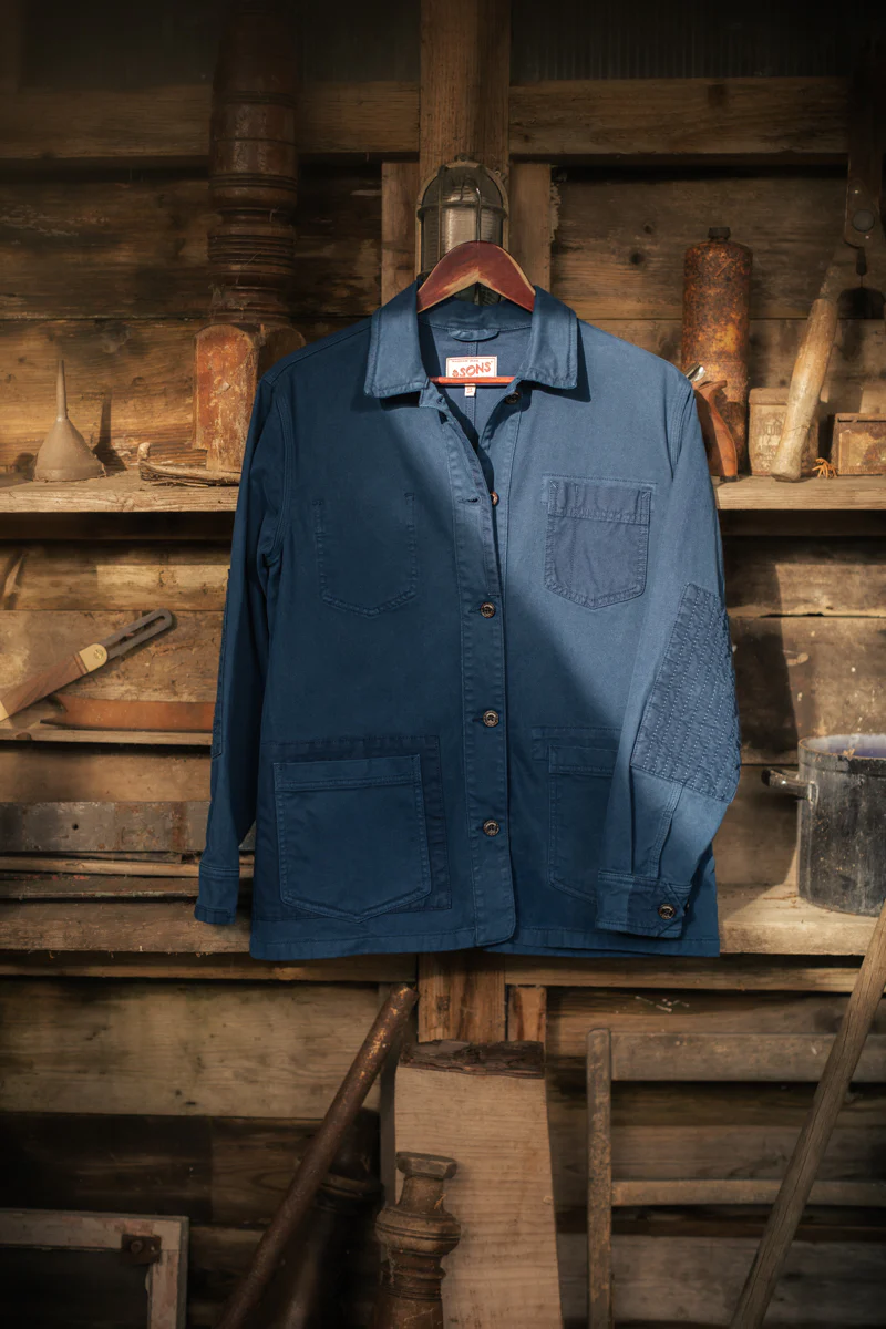 Damsons Meadow Chore Jacket Blue - Image 4