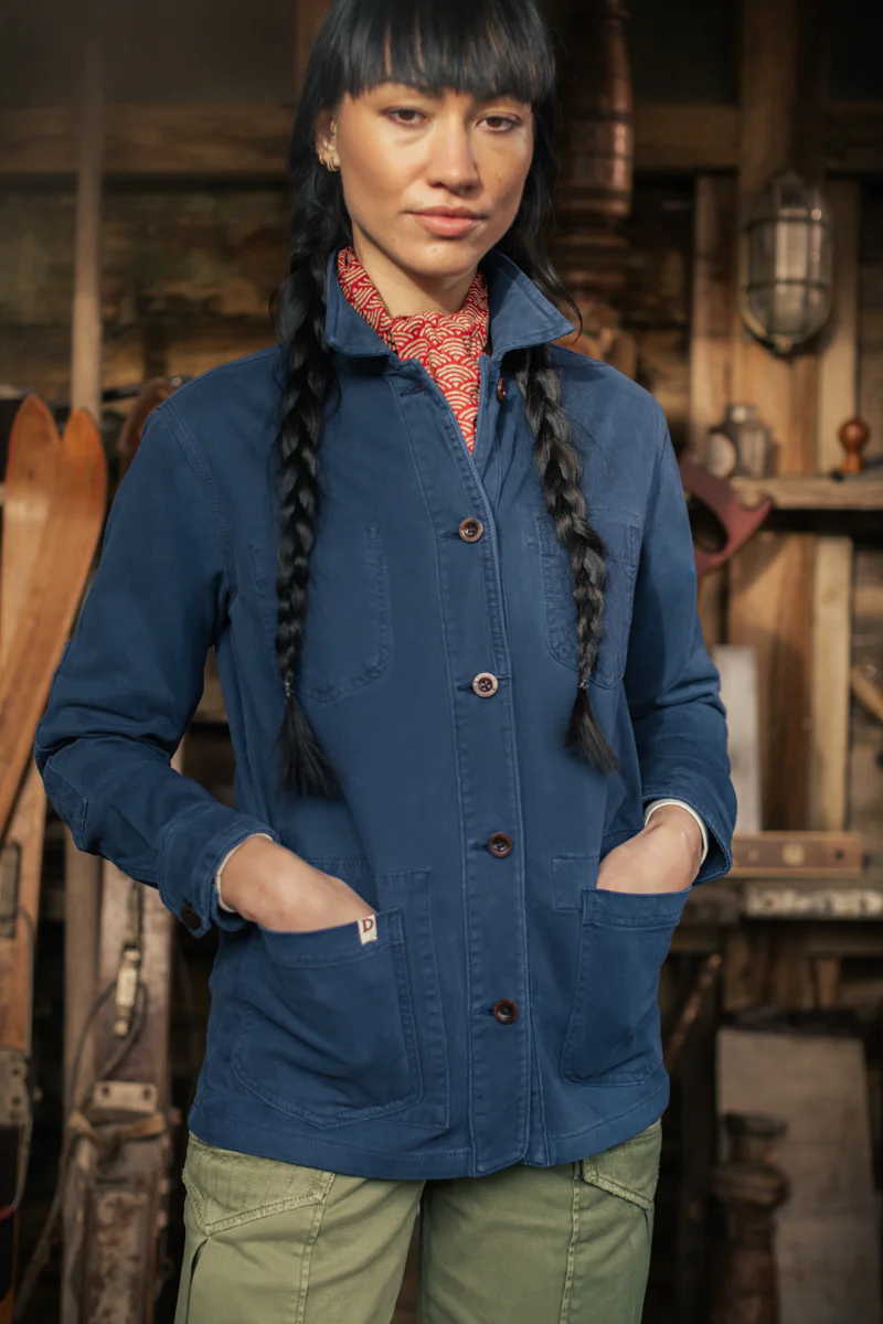 Damsons Meadow Chore Jacket Blue - Image 6