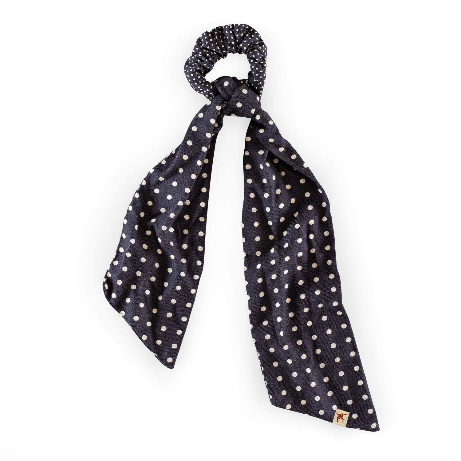 Damsons Multi Dot Scrunchie Headscarf Navy - Image 6