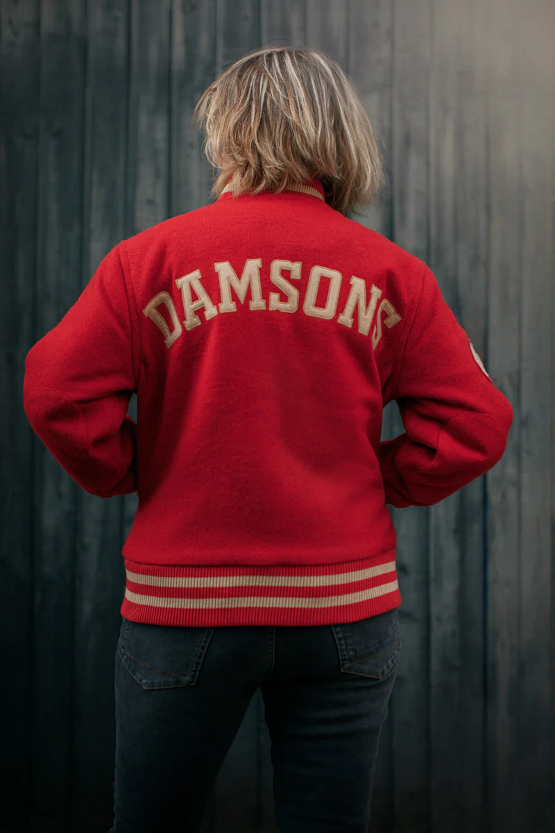 Damsons Nancy Baseball Jacket Vintage Red - Image 7