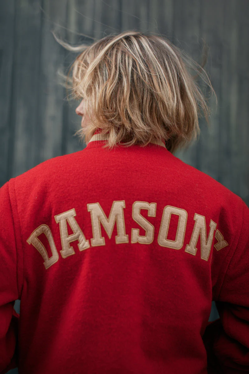 Damsons Nancy Baseball Jacket Vintage Red - Image 8