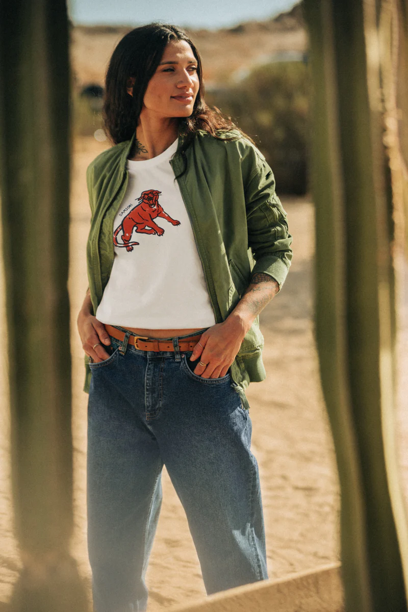 Damsons Red Cat Classic T-Shirt White - Image 5
