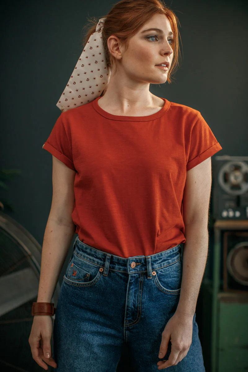 Damsons Rock T-Shirt Vintage Red - Image 2