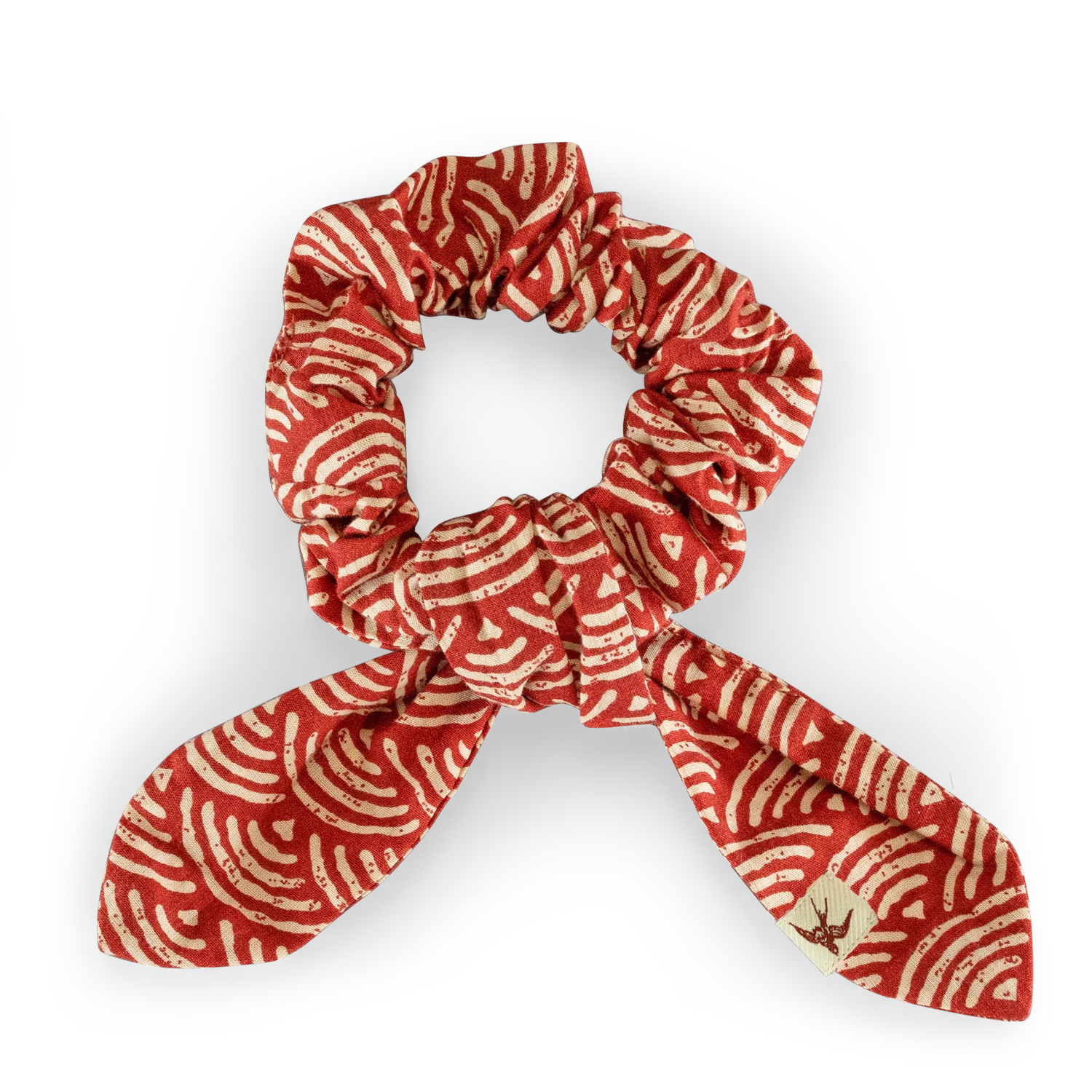 Damsons Waves Scrunchie Hair Tie Red - Image 6