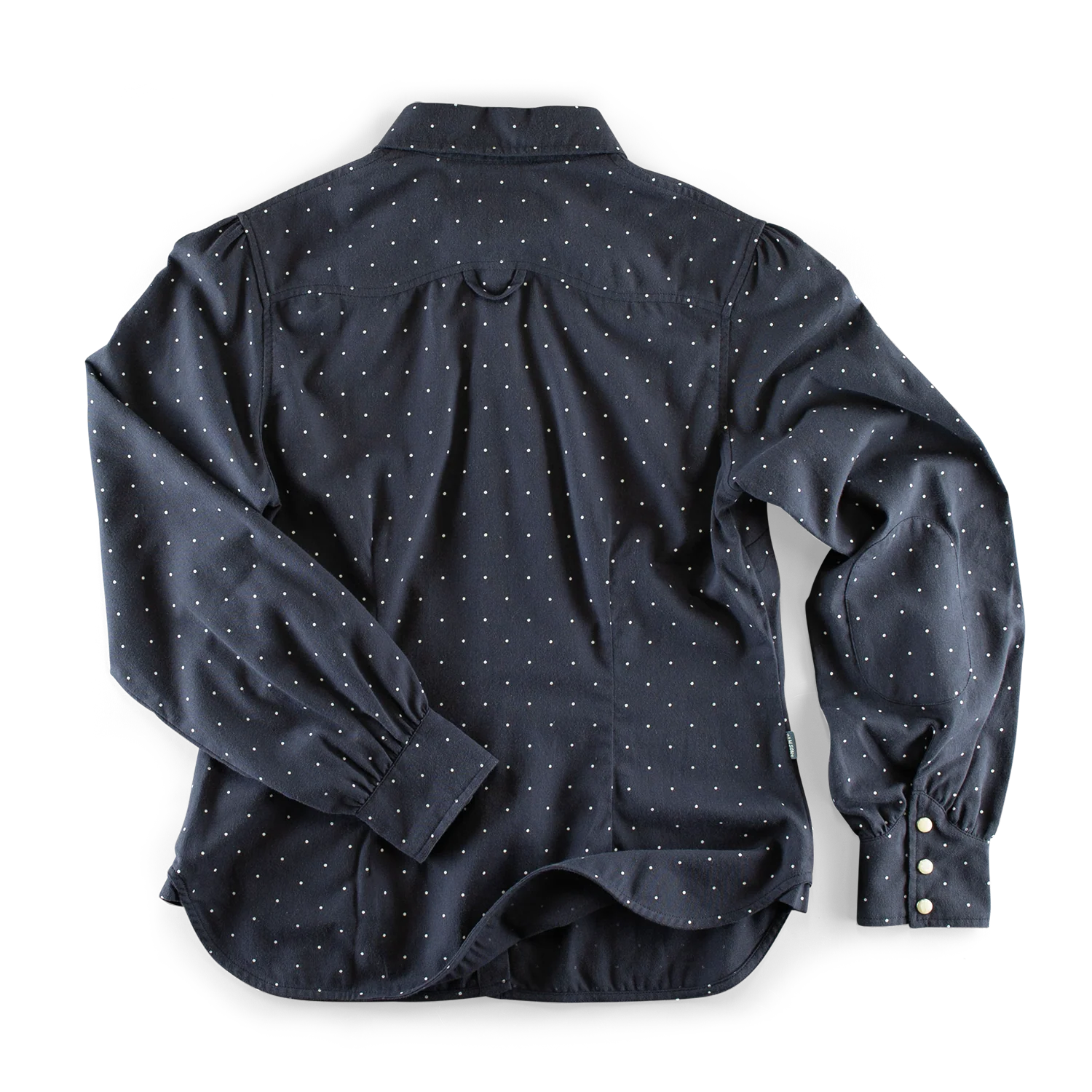 Damsons Western Shirt Navy Polka Dot - Image 9