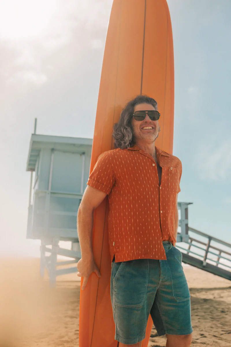 Del Rey Ikat Shirt Burnt Orange - Image 3